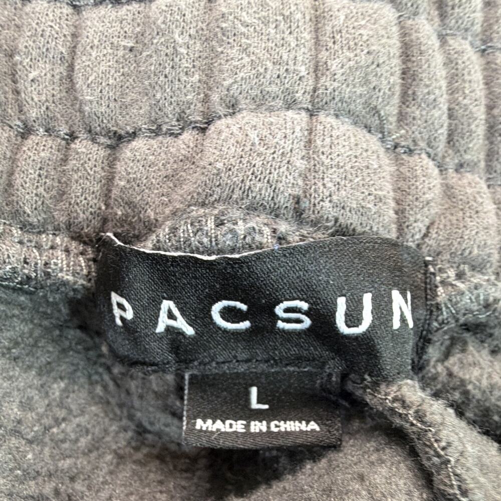 PacSun Men's Fleece Sweatpants Gray L Regular Fit Straight Leg Drawstring - Picture 5 of 10